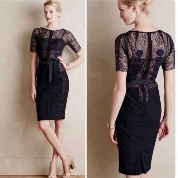 Byron Lars Dresses & Skirts - Beguile Byron Lars lace swath dress Navy 2P
